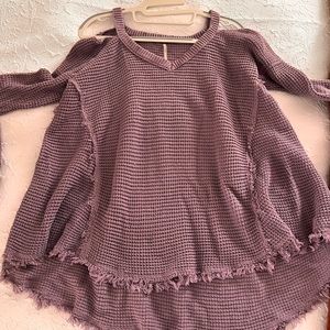 Light purple -free people- pullover shirt size Medium baby doll style